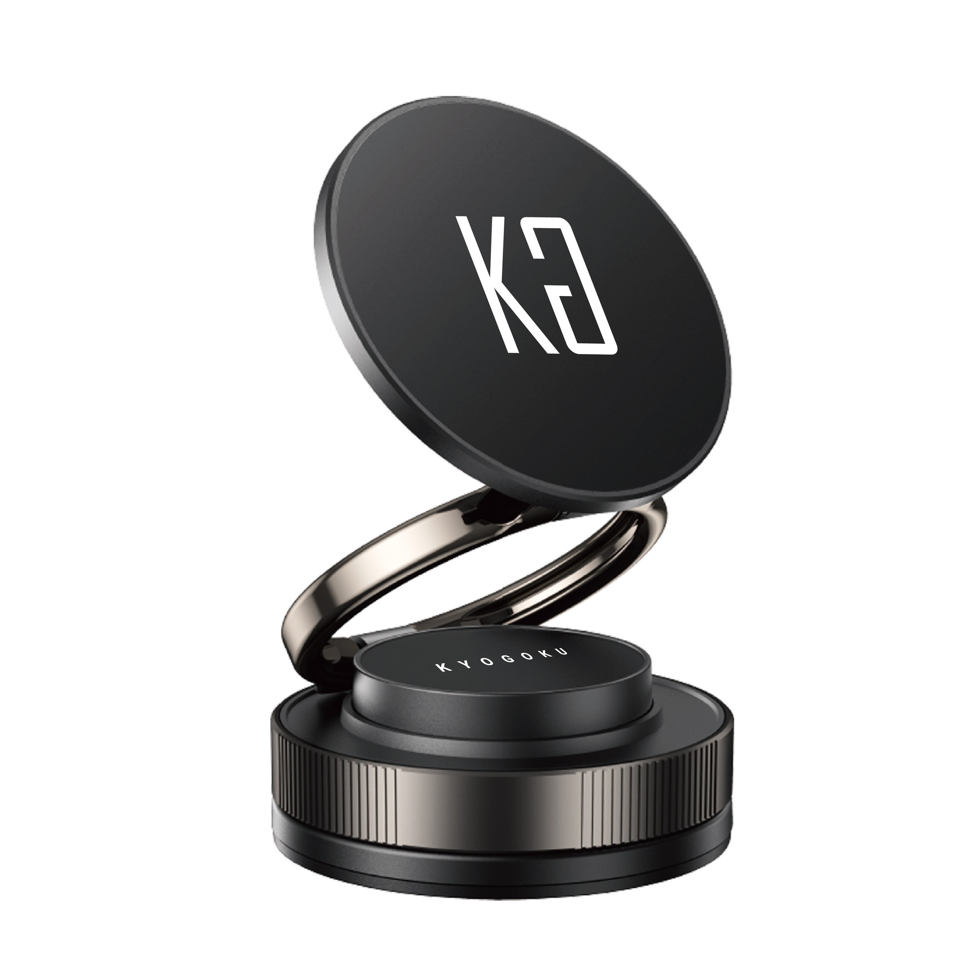 KYOGOKU マジックスタンド スマホホルダー 自撮り用 ドラマや映画を手軽に鑑賞 車 ナノゲル吸着×真空吸盤 W固定構造 magsafe対応 360度回転 N60磁石 片手操作 iPhone Android全機種対応 スマホスタンド 車用 カー用品