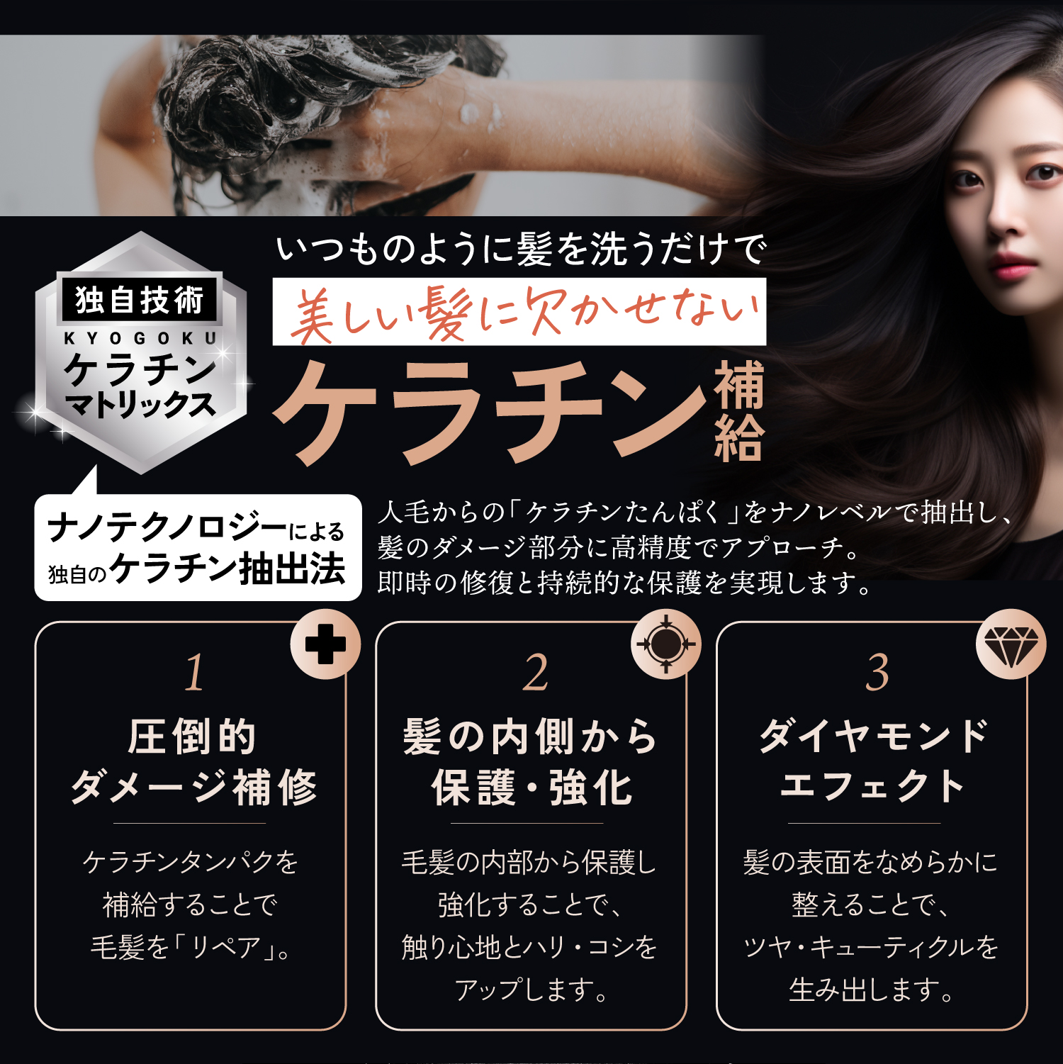KYOGOKU ケラチンシャンプー ノンシリコン ダメージケア シャンプー