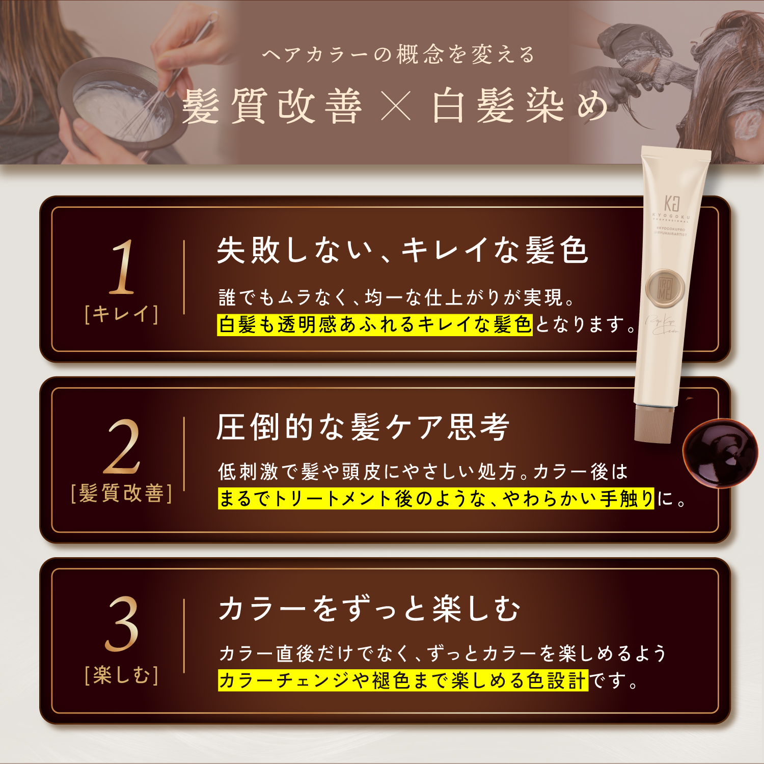 KYOGOKU IROME アッシュブラック Noble Collection イロミー ヘアカラー 白髪染め 医薬部外品 1剤 低刺激 美容室専売品 部分染め